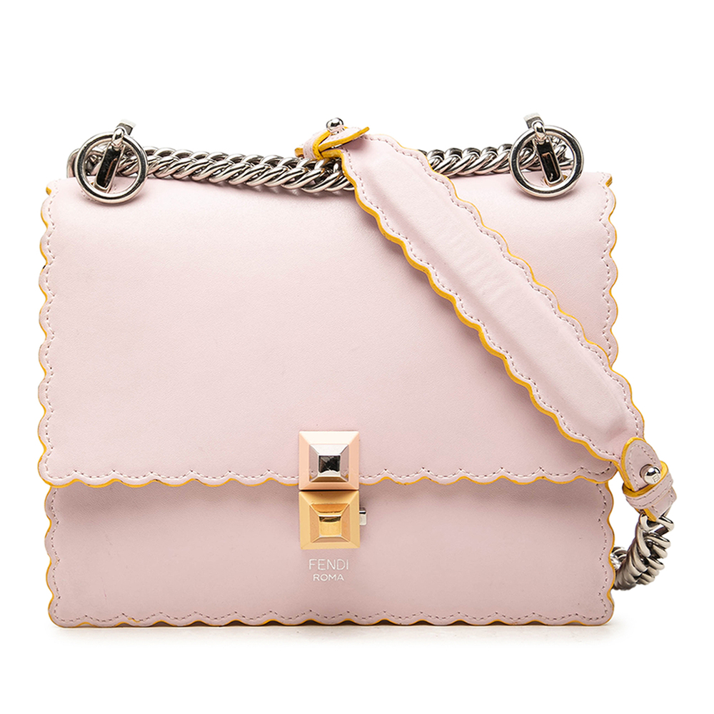 Pre-Loved Fendi Small Scalloped Leather Kan I Crossbody